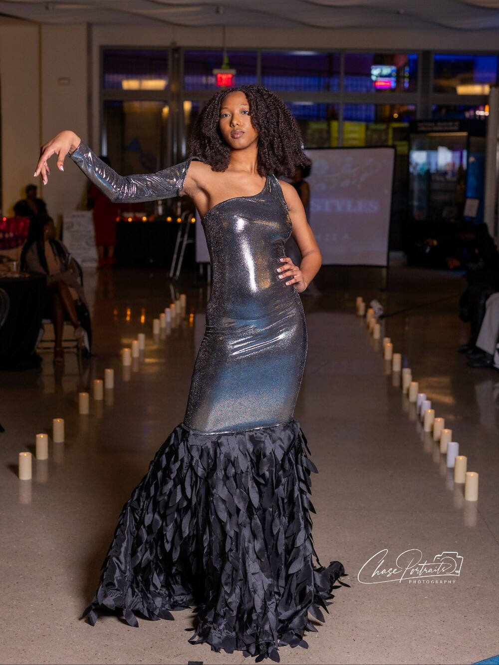 Platinum prom dress